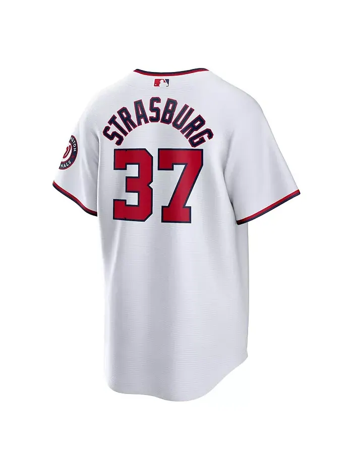 Мужская реплика домашней футболки Washington Nationals Stephen Strasburg белого цвета Nike — изображение 3 из 3