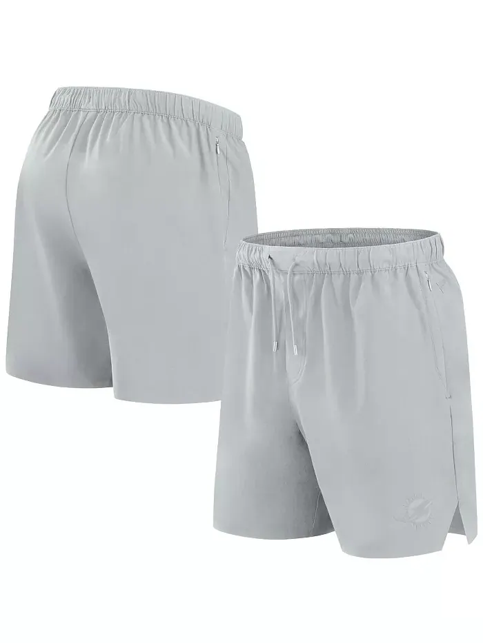 Мужские серые шорты Miami Dolphins Front Office в клетку Fanatics Signature — изображение 1 из 3