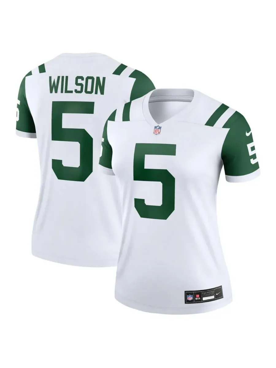 Nike Женская футболка Garrett Wilson Classic Alternate White New York Jets Alternate Legend Player — изображение 1 из 3
