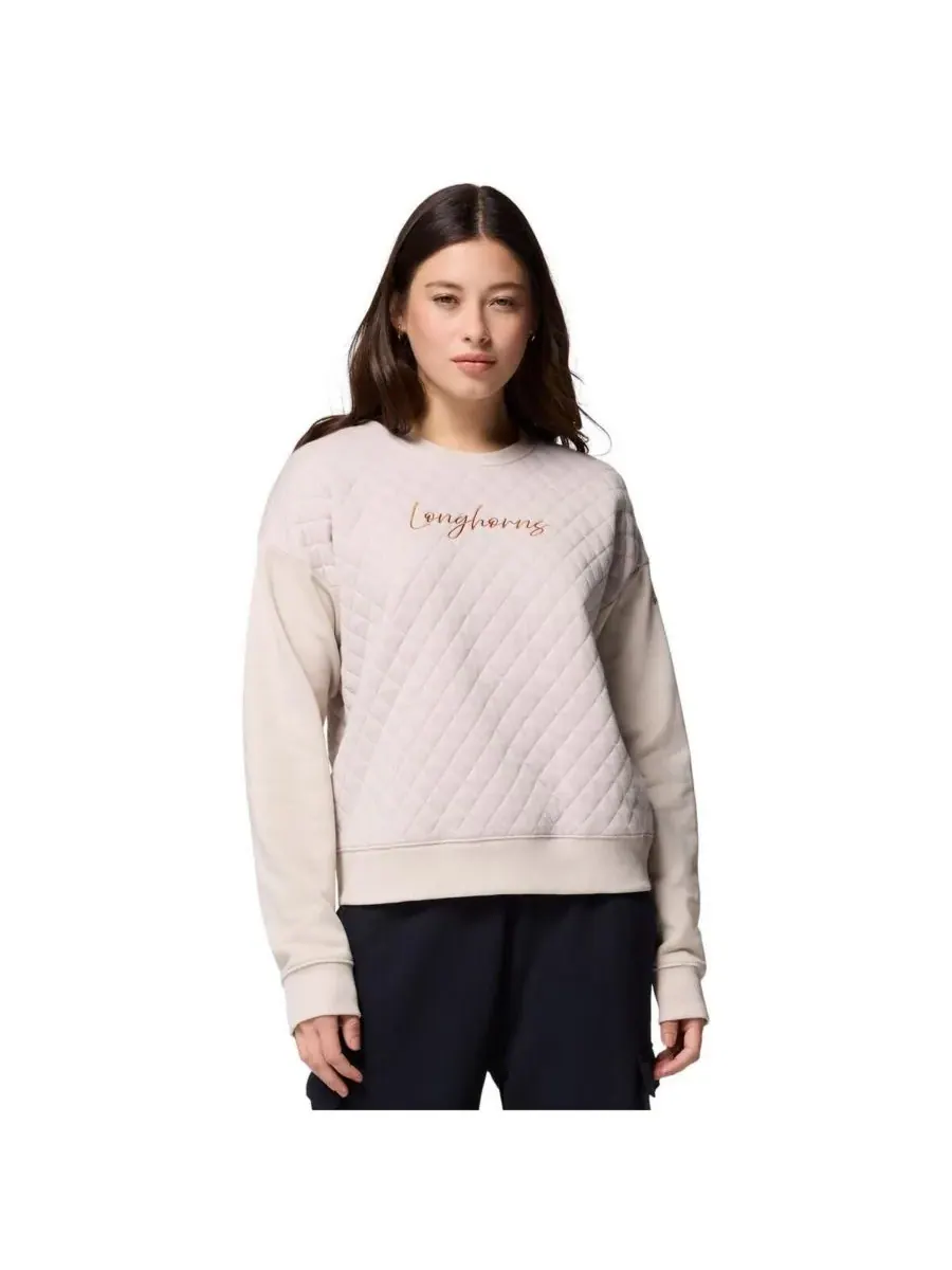 Columbia Женская кремовая стеганая толстовка Texas Longhorns Collegiate Hart Mountain — изображение 1 из 4, бежевый