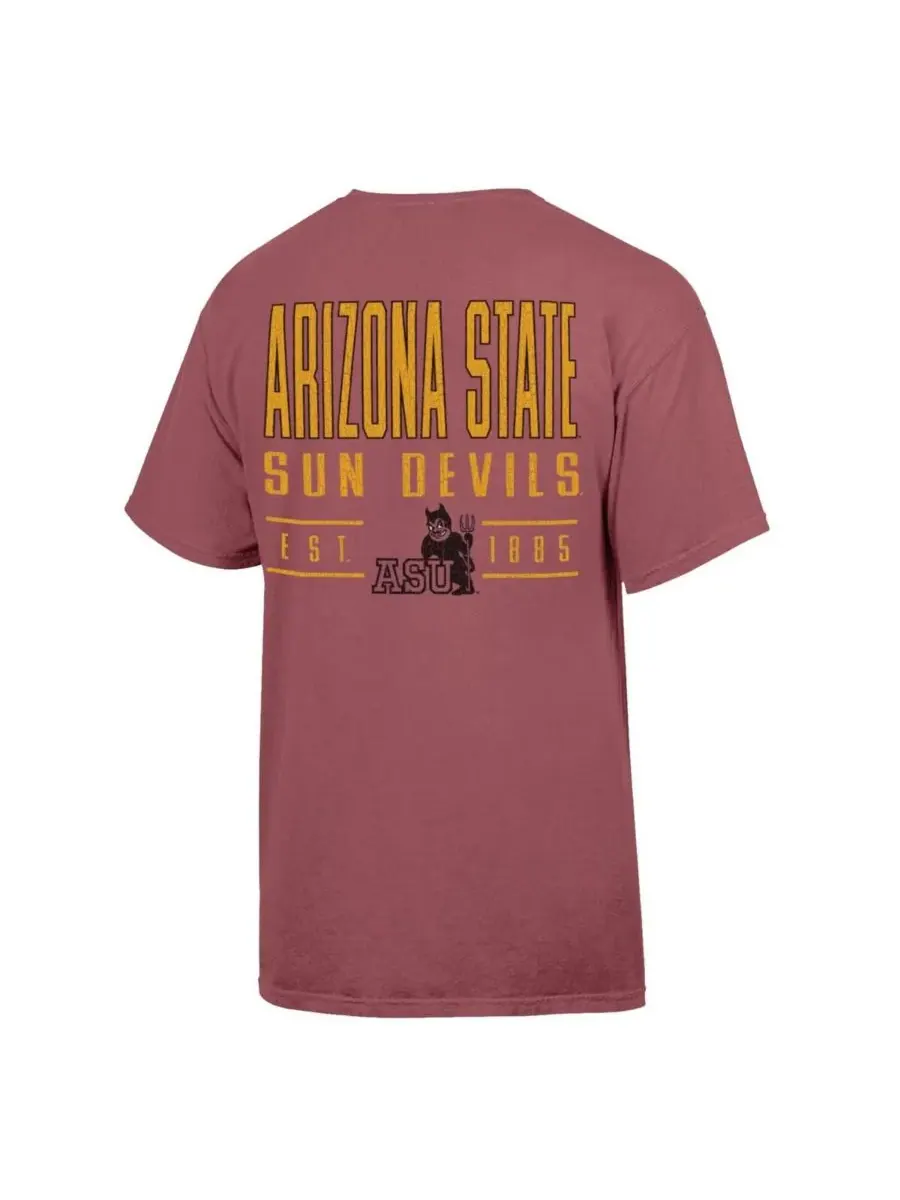 Comfortwash Мужская бордовая футболка с логотипом команды Arizona State Sun Devils — изображение 3 из 3, коричневый