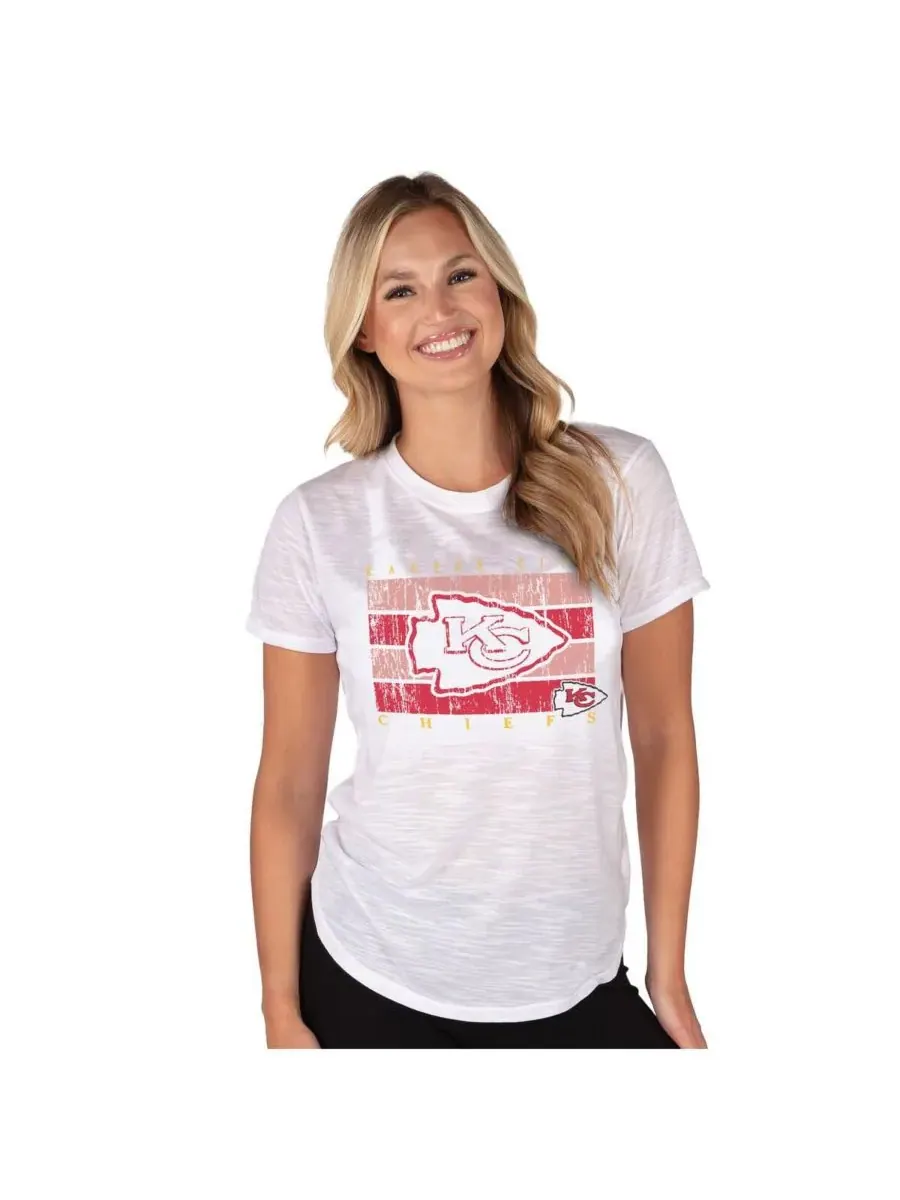 Concepts Sport Женская белая легкая трикотажная футболка Kansas City Chiefs Infuse из ткани с — изображение 1 из 1, белый