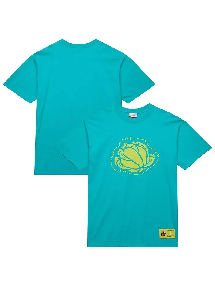Мужская футболка Vancouver Grizzlies Hardwood Classics Neon Nights премиум-класса бирюзового цвета — изображение 1 из 3