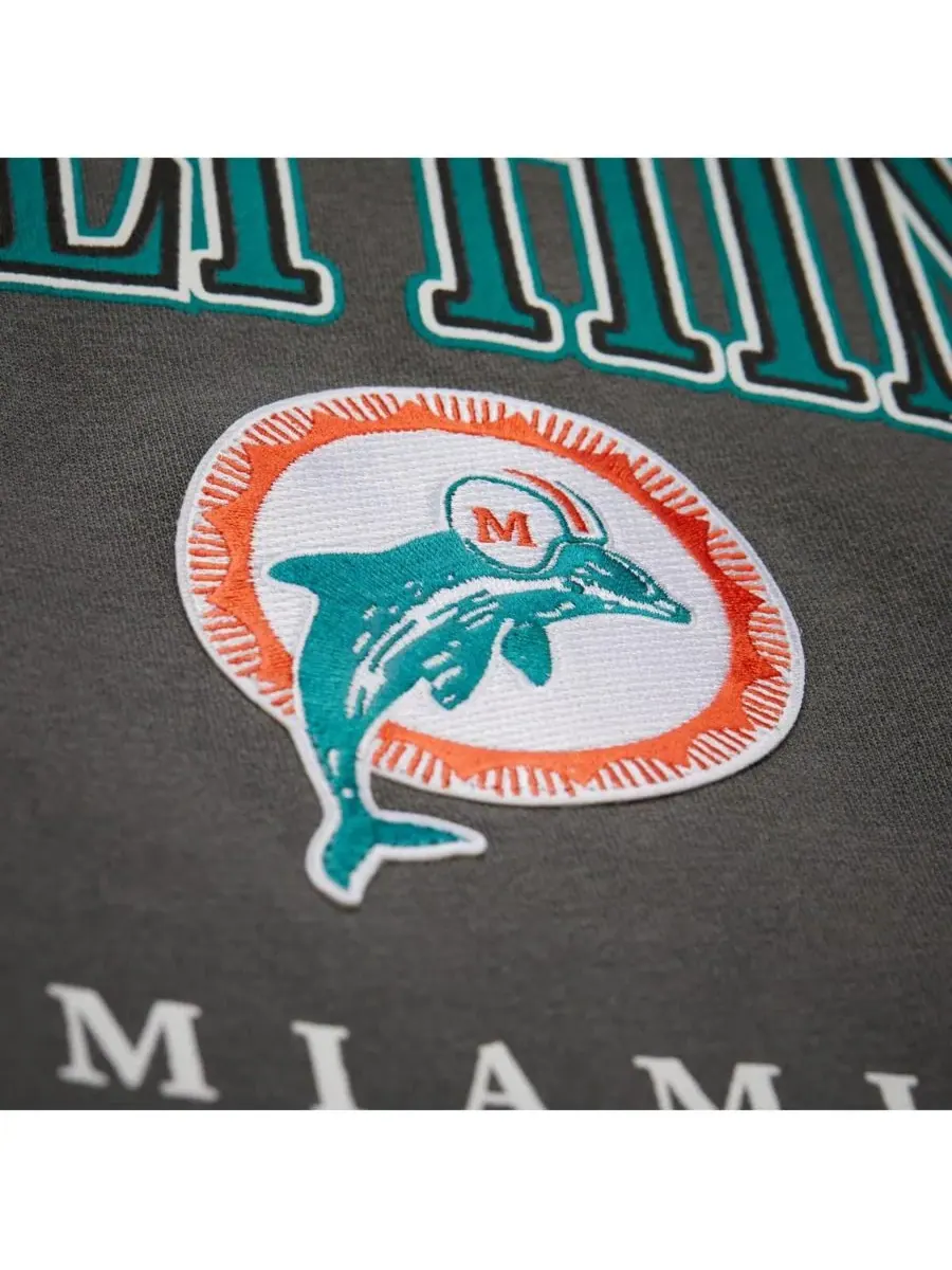 Mitchell & Ness Мужская серая толстовка с капюшоном Miami Dolphins Slot Pullover Hoodie — изображение 2 из 5, серый