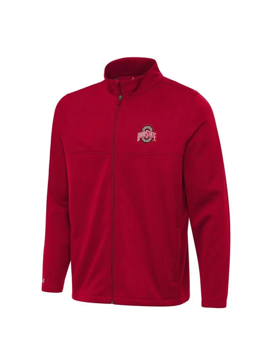 Мужская алая куртка для гольфа Ohio State Buckeyes Links 2 на молнии Antigua — изображение 1 из 1, алый