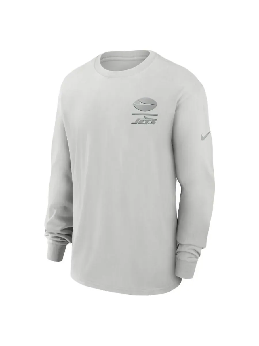 Nike Мужская серая футболка с длинным рукавом New York Jets Essential Heavy Max90 — изображение 2 из 3, серый
