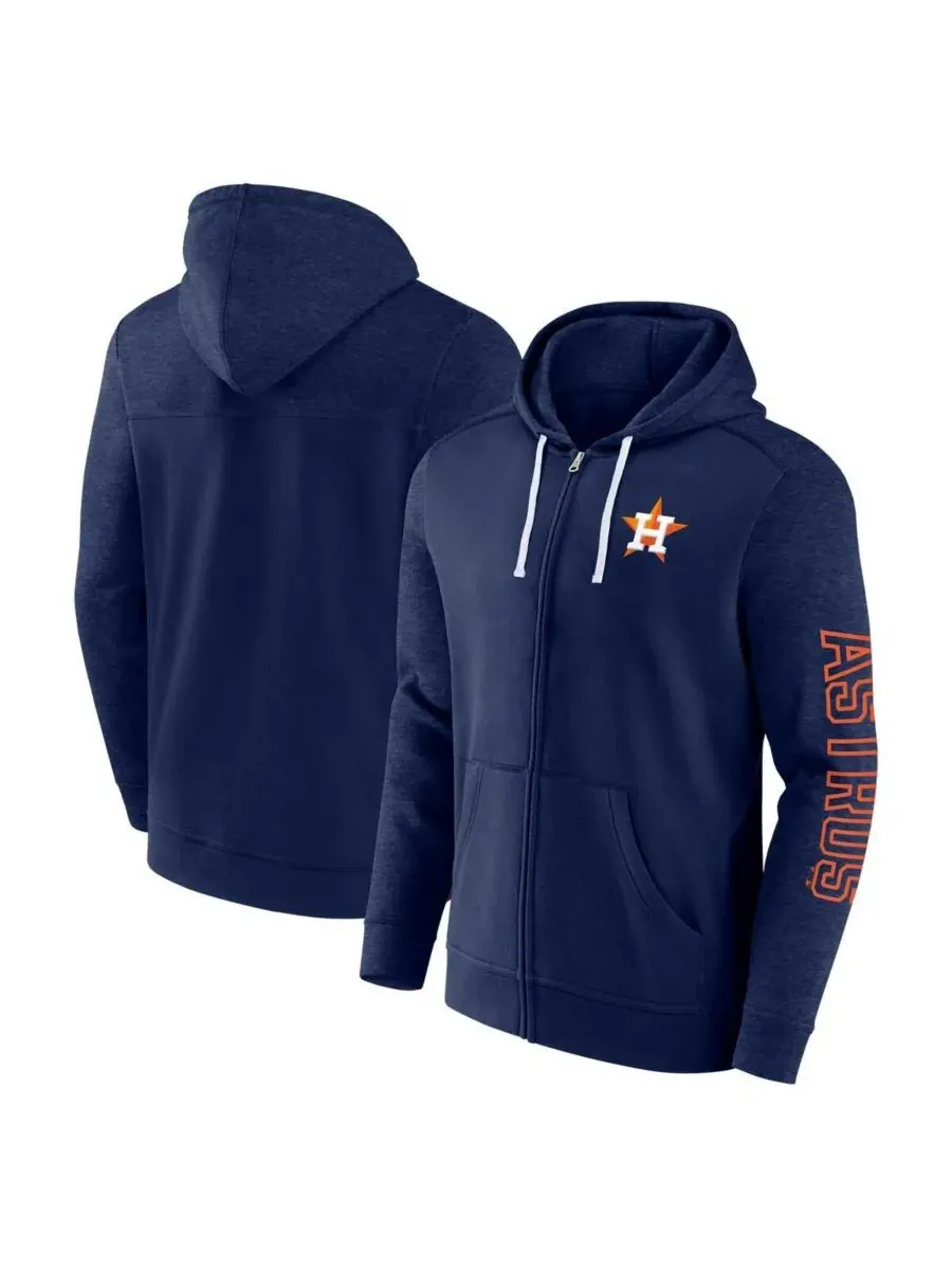 Fanatics Мужская толстовка на молнии темно-синего цвета с символикой команды Houston Astros — изображение 1 из 3, темно-синий