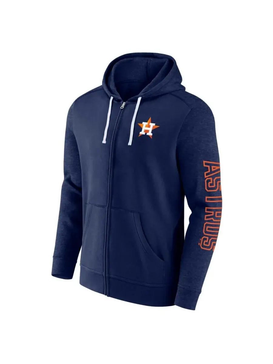 Fanatics Мужская толстовка на молнии темно-синего цвета с символикой команды Houston Astros — изображение 3 из 3, темно-синий