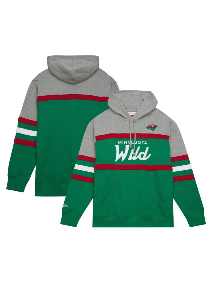 Mitchell & Ness Мужская зеленая/серая толстовка с капюшоном в стиле главного тренера команды — изображение 1 из 4
