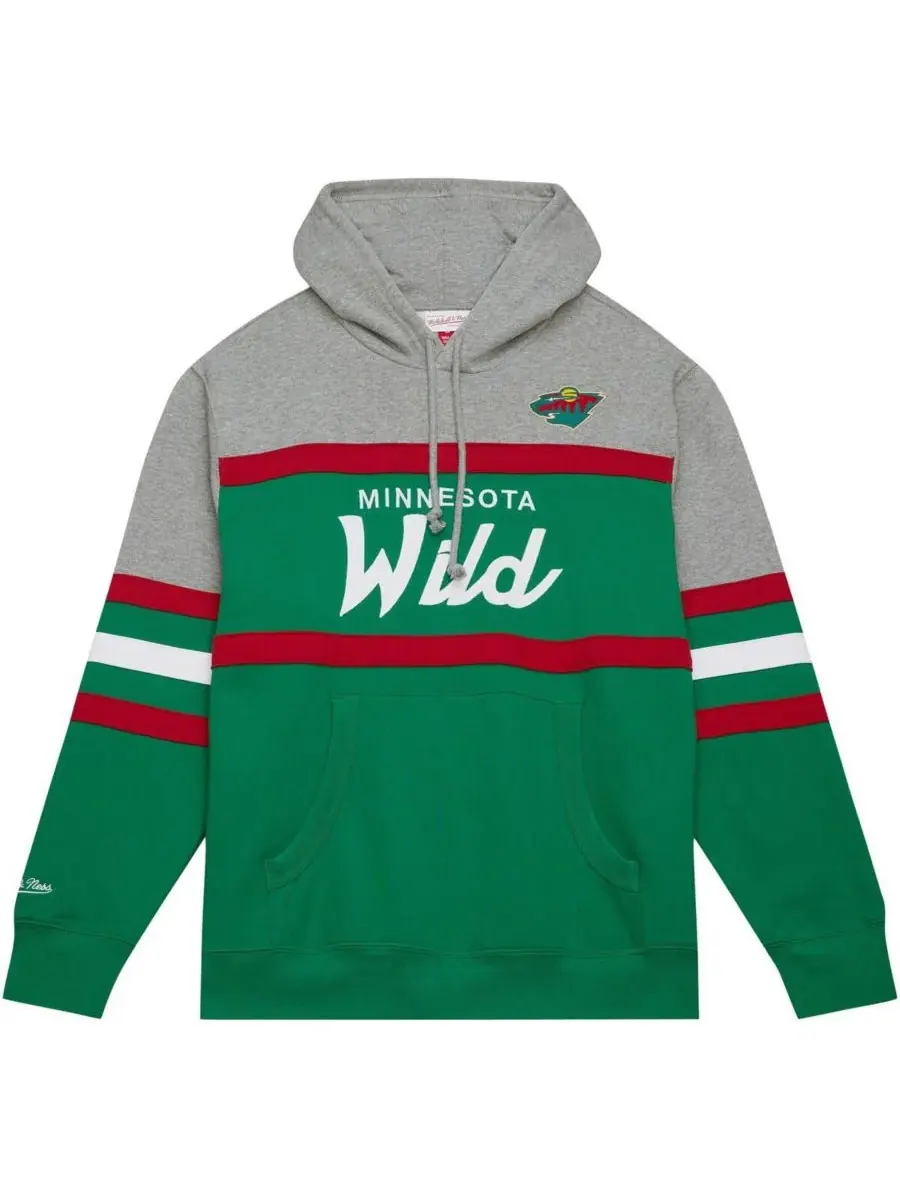 Mitchell & Ness Мужская зеленая/серая толстовка с капюшоном в стиле главного тренера команды — изображение 4 из 4