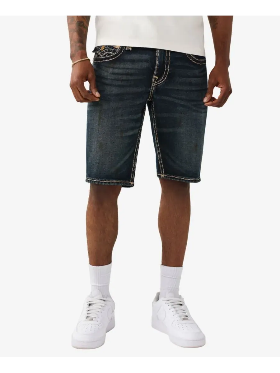 Мужские джинсовые шорты прямого кроя True Religion, decadense темно-wash — изображение 1 из 3
