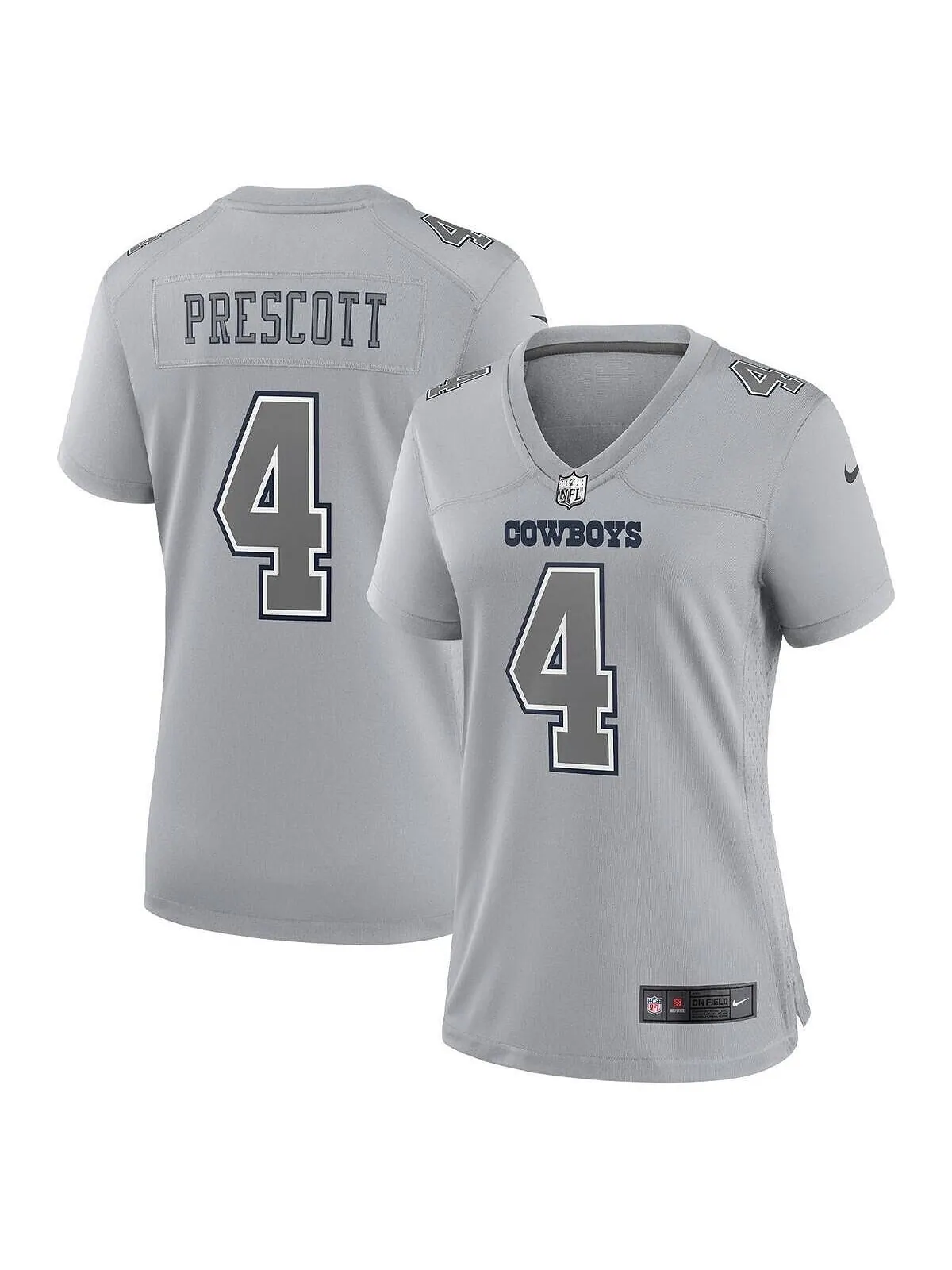 Женское джерси dak prescott grey dallas cowboys atmosphere fashion game jersey Nike — изображение 1 из 2, серый