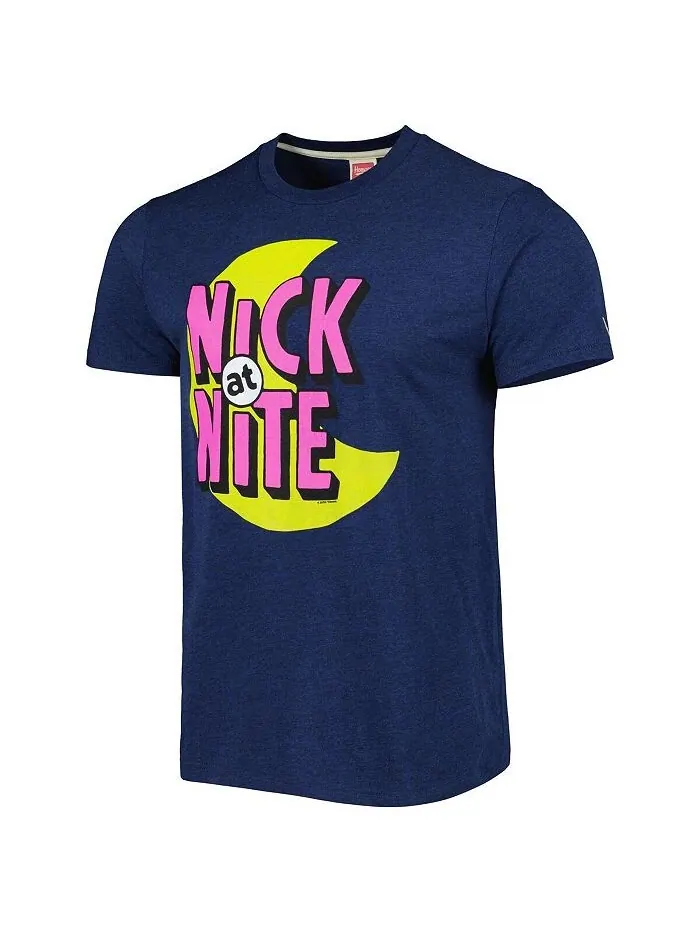 Мужская и женская темно-синяя футболка Nick at Nite Tri-Blend Homage — изображение 2 из 3, темно-синий