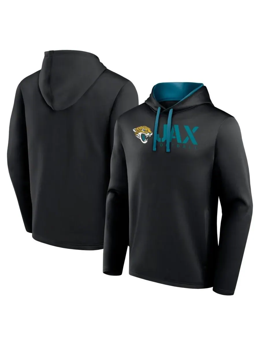 Logo Athletic Мужская черная толстовка с капюшоном Jacksonville Jaguars Head Start — изображение 1 из 3, черный