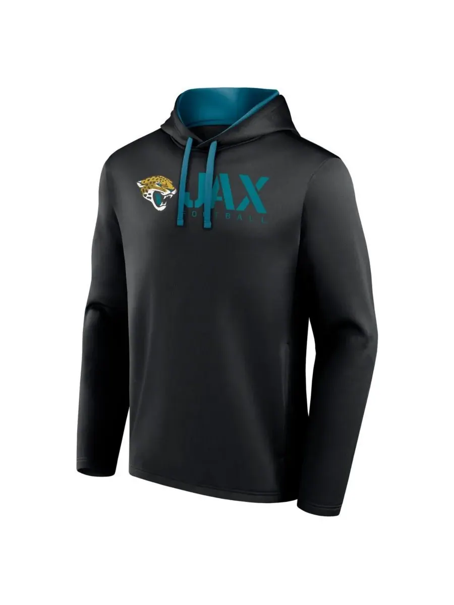 Logo Athletic Мужская черная толстовка с капюшоном Jacksonville Jaguars Head Start — изображение 2 из 3, черный