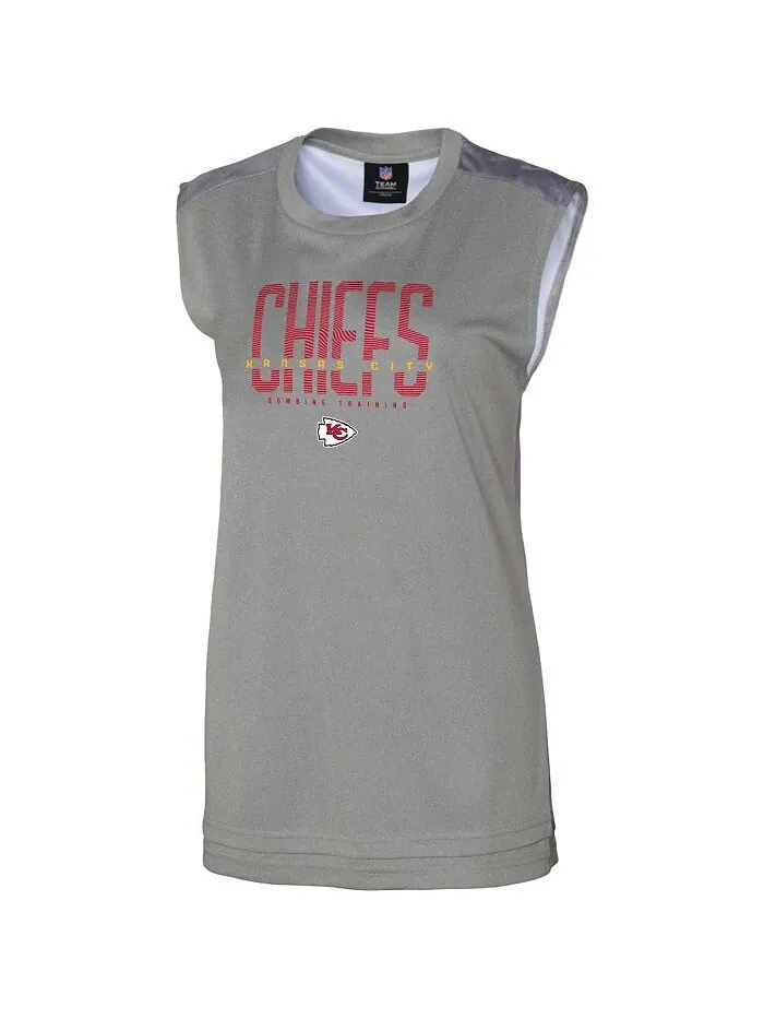 Женская серая майка Kansas City Chiefs No Sweat Outerstuff — изображение 2 из 3, серый