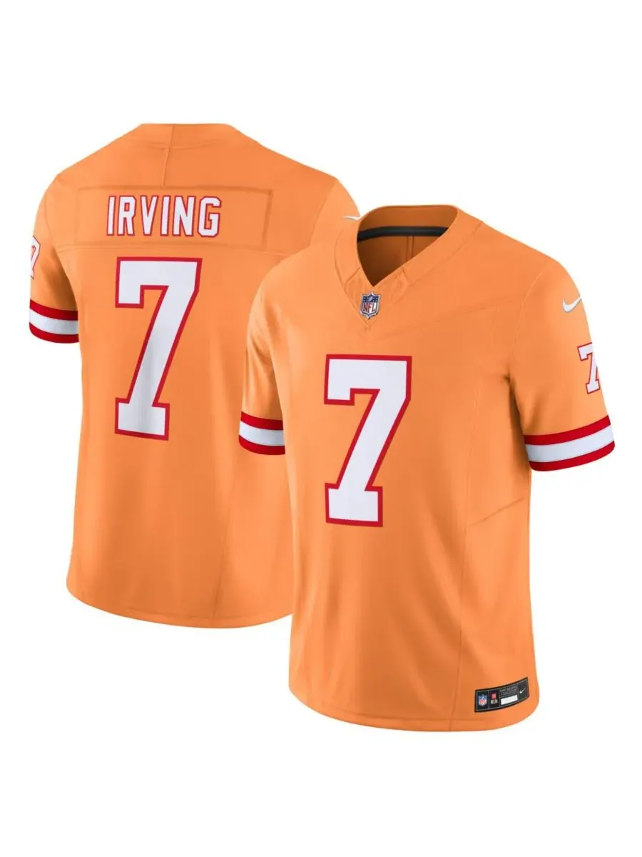 Nike Мужская оранжевая футболка Bucky Irving Tampa Bay Buccaneers Alternate 2 Throwback Vapor FUSE — изображение 1 из 3