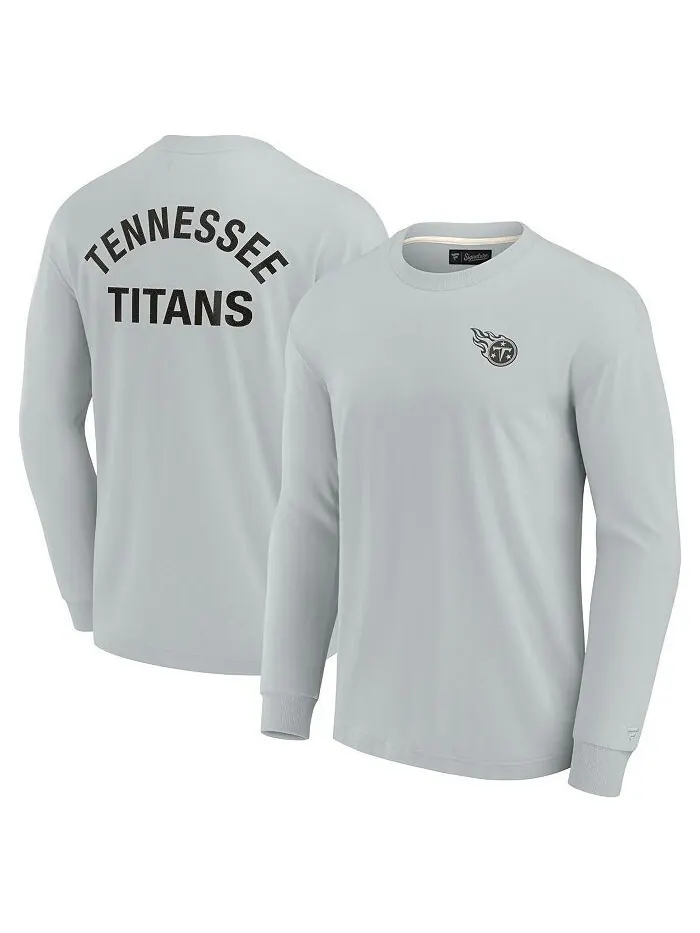 Мужская и женская серая супермягкая футболка Tennessee Titans с длинным рукавом Fanatics Signature — изображение 1 из 3