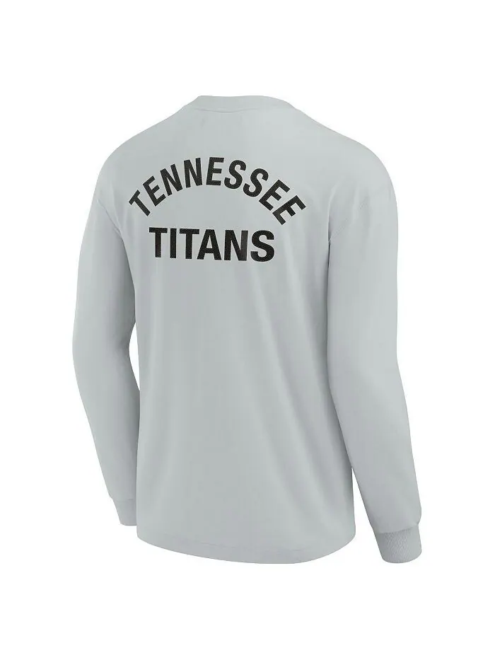 Мужская и женская серая супермягкая футболка Tennessee Titans с длинным рукавом Fanatics Signature — изображение 3 из 3