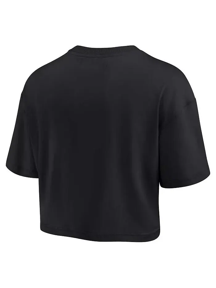 Женская черная укороченная футболка супермягкого силуэта Los Angeles Lakers Fanatics Signature — изображение 3 из 3