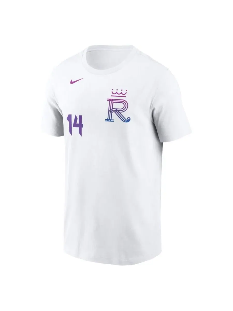 Мужская белая футболка Jac Caglianone Kansas City Royals 2026 City Connect с именем и номером — изображение 2 из 3, белый