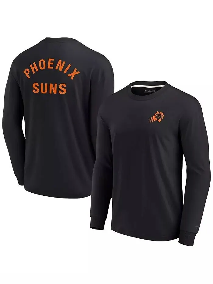 Мужская и женская фирменная черная футболка Phoenix Suns с длинным рукавом, супермягкая Fanatics — изображение 1 из 3