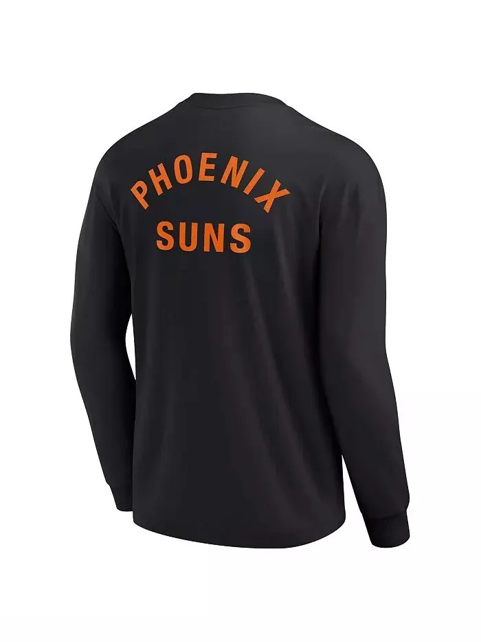 Мужская и женская фирменная черная футболка Phoenix Suns с длинным рукавом, супермягкая Fanatics — изображение 3 из 3