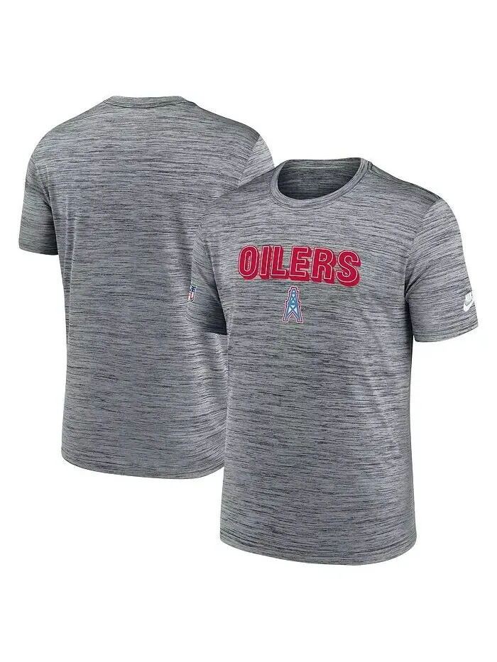 Мужская серая футболка Tennessee Titans Velocity Oilers Throwbacks с альтернативным логотипом Nike — изображение 1 из 3