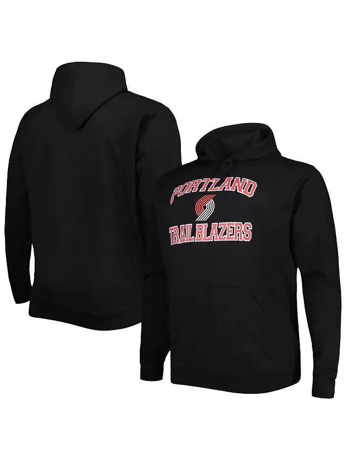 Мужская черная толстовка с капюшоном Big and Tall Heart and Soul Portland Trail Blazers Profile