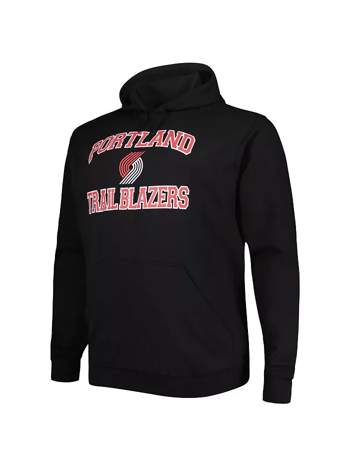 Мужская черная толстовка с капюшоном Big and Tall Heart and Soul Portland Trail Blazers Profile — изображение 2 из 3