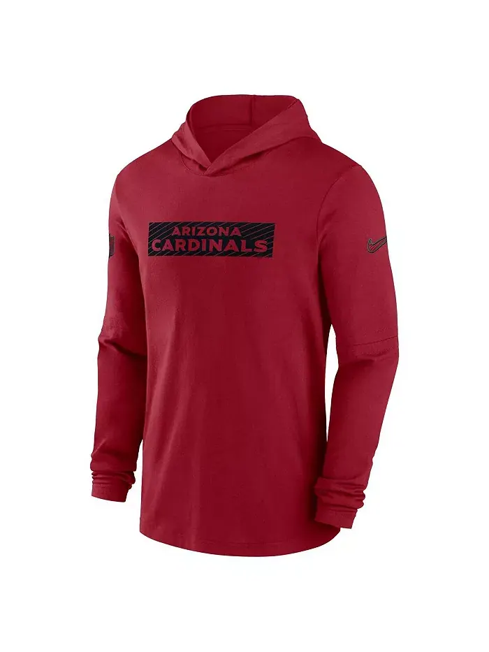 Мужская толстовка с капюшоном Arizona Cardinals Sideline Performance с длинными рукавами Nike — изображение 3 из 3