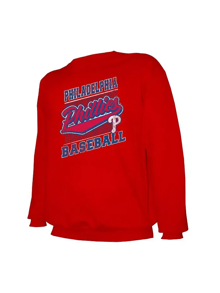 Мужской легкий свитшот Philadelphia Phillies красного цвета Stitches — изображение 2 из 3