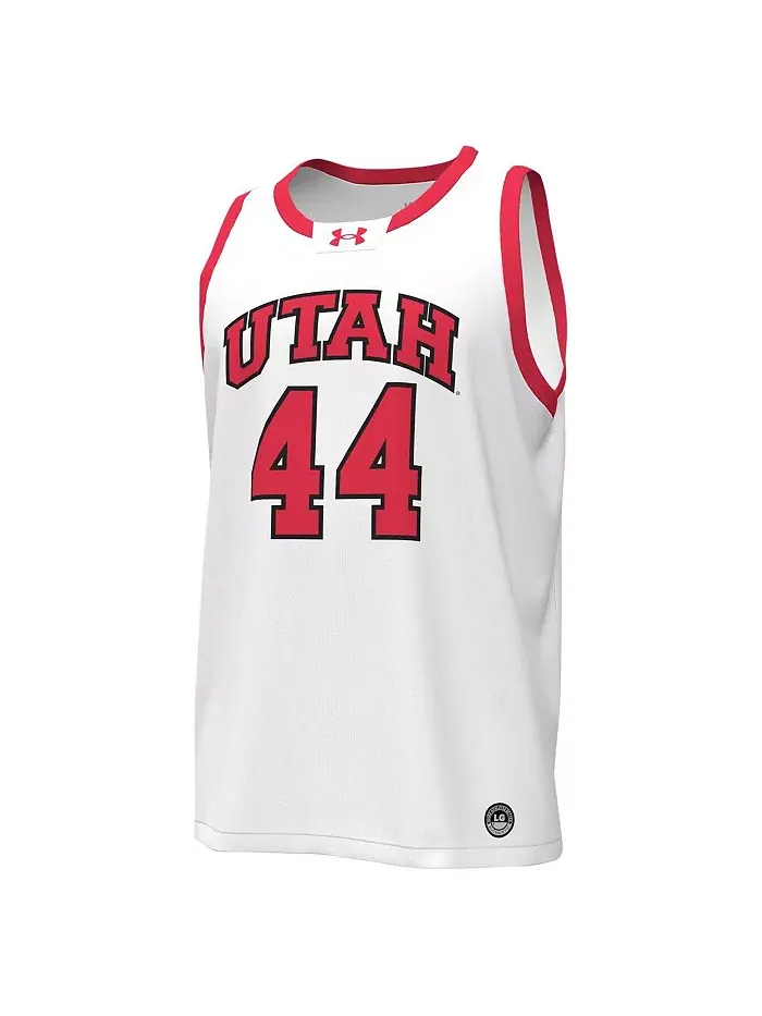 Мужская баскетбольная реплика джерси #44 Utah Utes белого цвета Under Armour — изображение 2 из 3