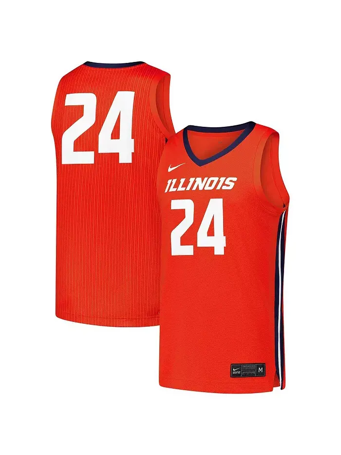 Мужская баскетбольная майка-реплика Illinois Fighting Illini 24 Orange Nike — изображение 1 из 3