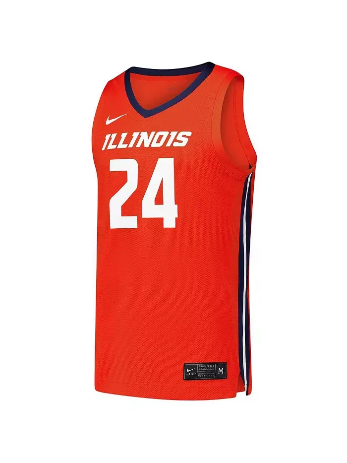 Мужская баскетбольная майка-реплика Illinois Fighting Illini 24 Orange Nike — изображение 3 из 3