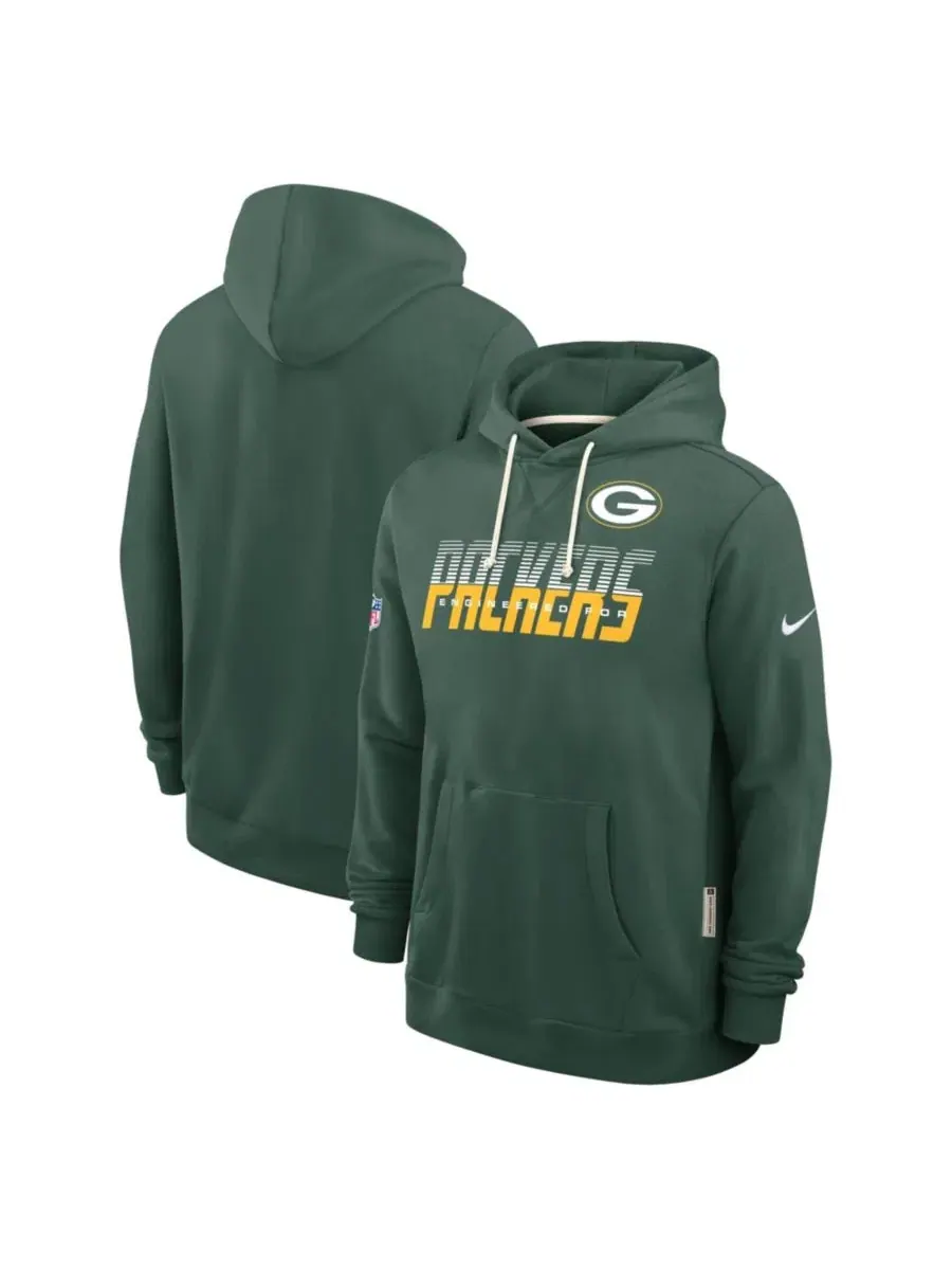 Худи с капюшоном Dri-FIT Green Bay Packers Sideline Standard Issue Nike — изображение 1 из 3, зеленый