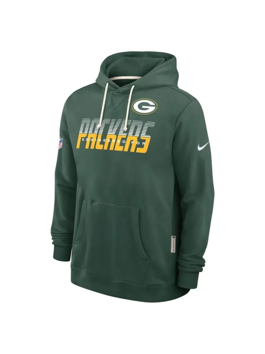 Худи с капюшоном Dri-FIT Green Bay Packers Sideline Standard Issue Nike — изображение 2 из 3, зеленый