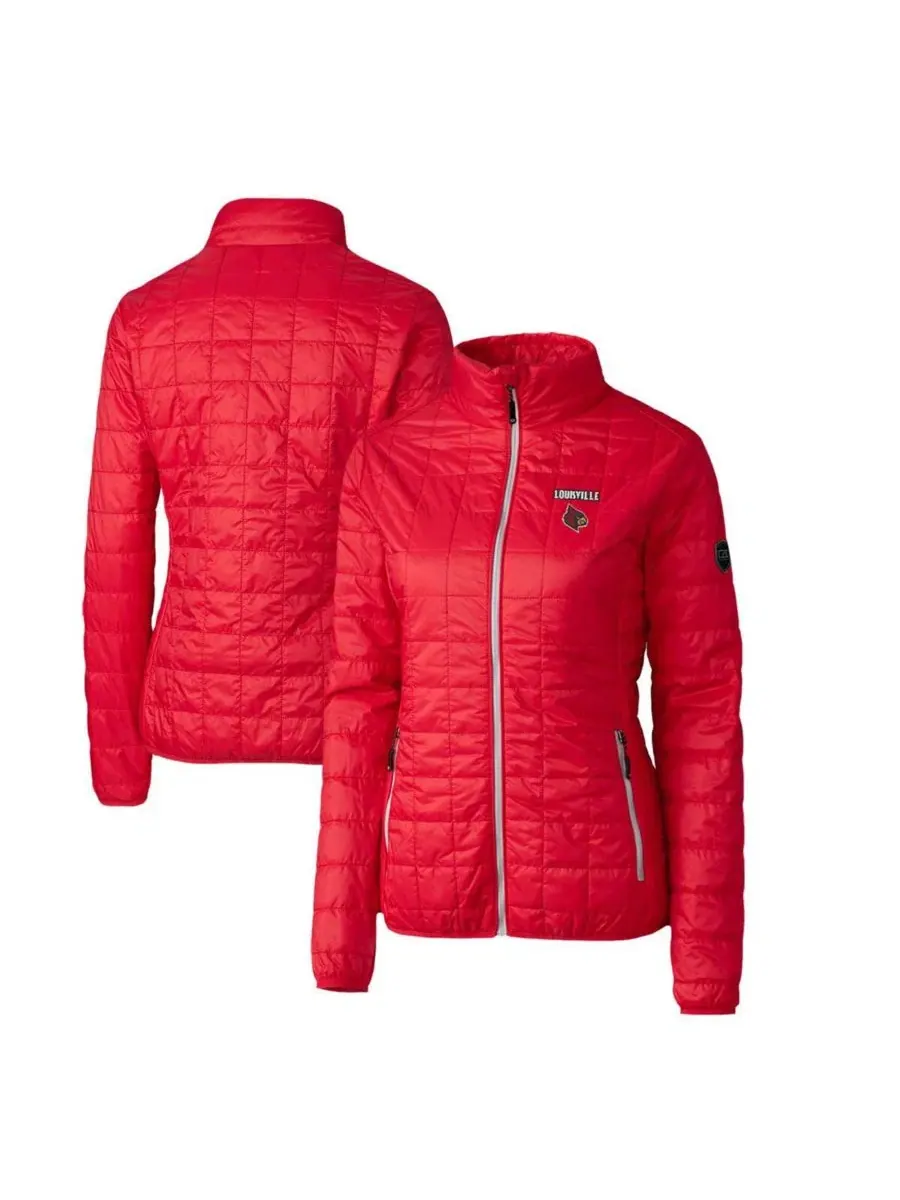 Женская куртка-пуховик Cutter & Buck Rainier Eco Insulated Puffer Full-Zip — изображение 1 из 3, красный