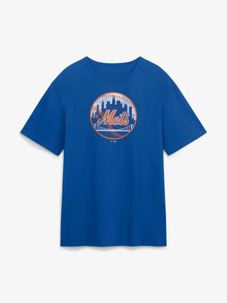 Футболка с винтажным принтом New York Mets Fanatics — изображение 1 из 3, королевский