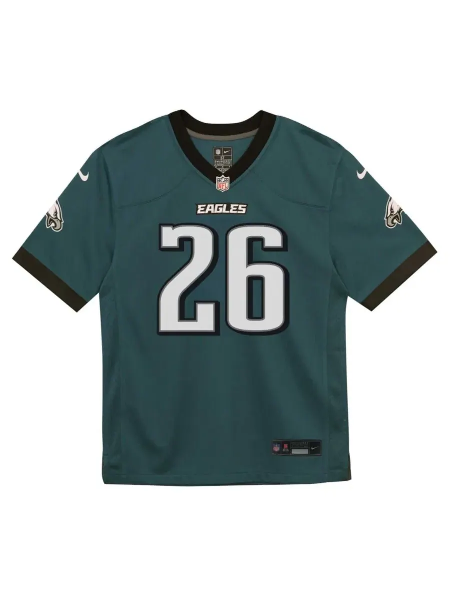 Детская футболка с длинным рукавом Saquon Barkley Philadelphia Eagles Game Jersey Nike — изображение 2 из 2, зеленый