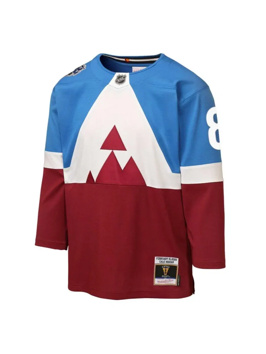 Детская хоккейная джерси Cale Makar Blue/Burgundy Mitchell & Ness — изображение 3 из 3, синий бордовый