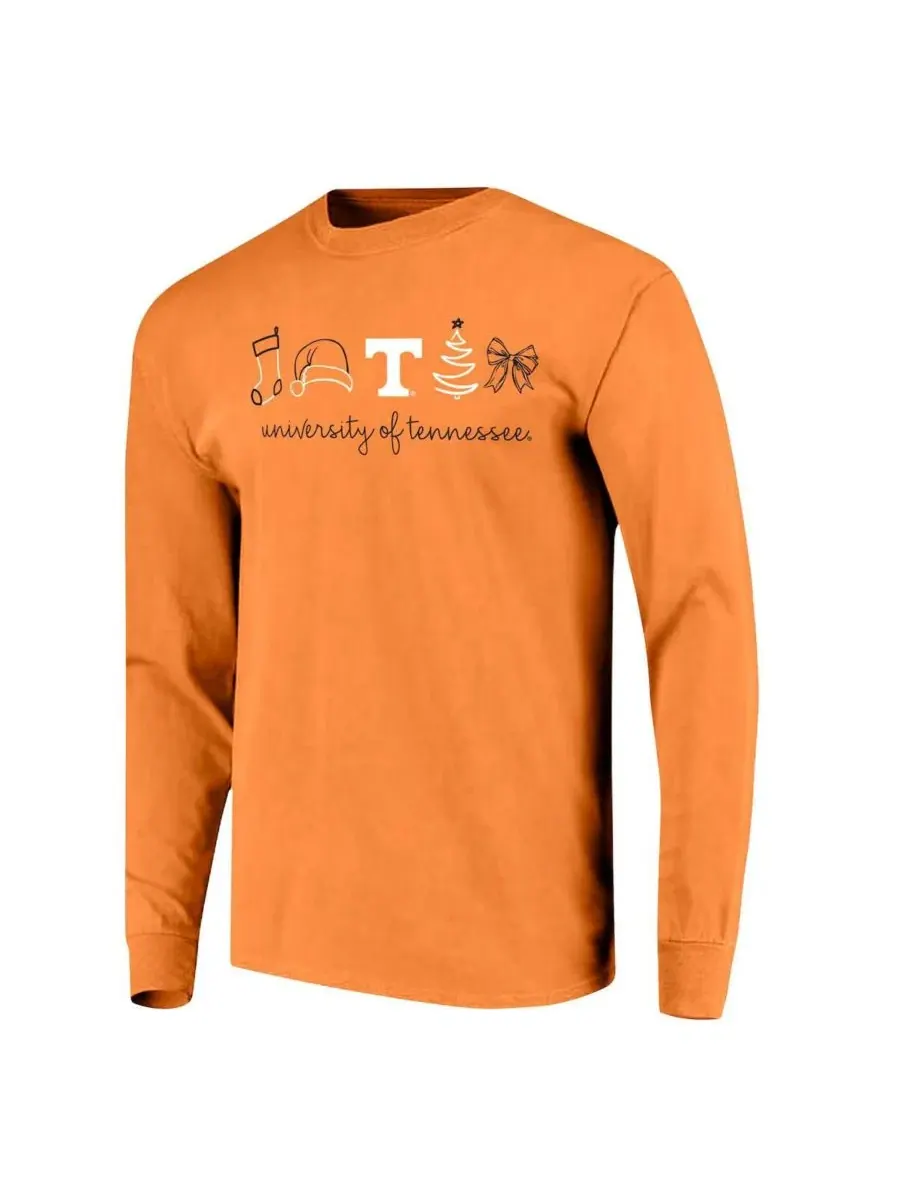 Футболка с длинным рукавом с праздничным принтом Tennessee Volunteers Christmas Elements Comfort — изображение 3 из 3