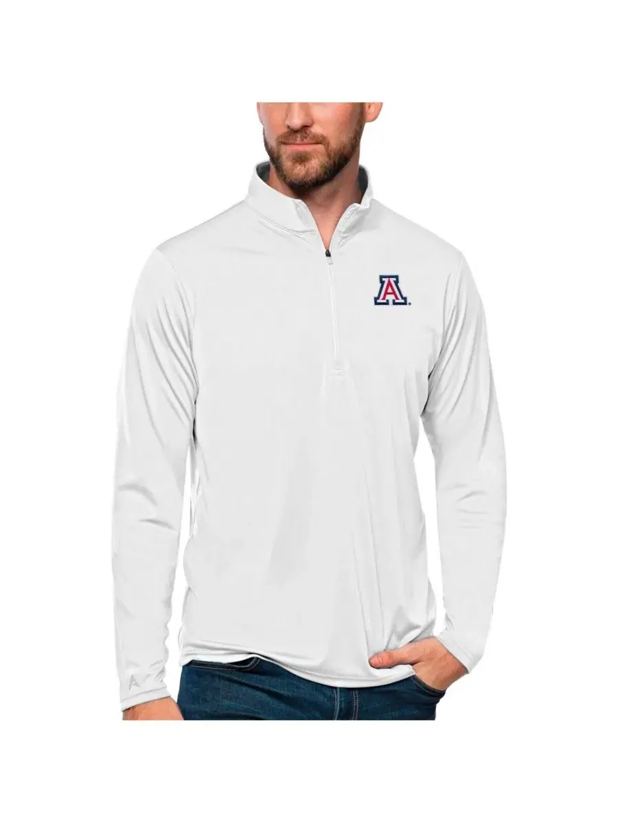 Легкий пуловер с длинным рукавом и защитой UPF 50+ Tribute Quarter-Zip Antigua — изображение 1 из 1, белый