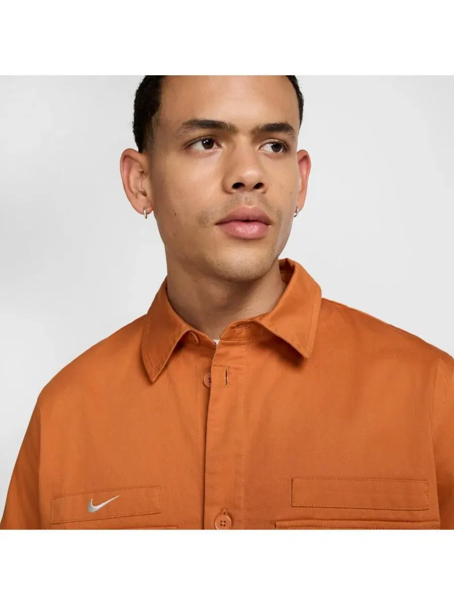 Мужская рубашка на пуговицах с вышивкой CA x CA Club America Nike — изображение 3 из 5, оранжевый
