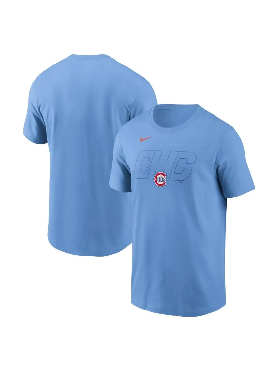 Футболка с коротким рукавом Chicago Cubs Alternate Logo Nike — изображение 1 из 3, светлый синий