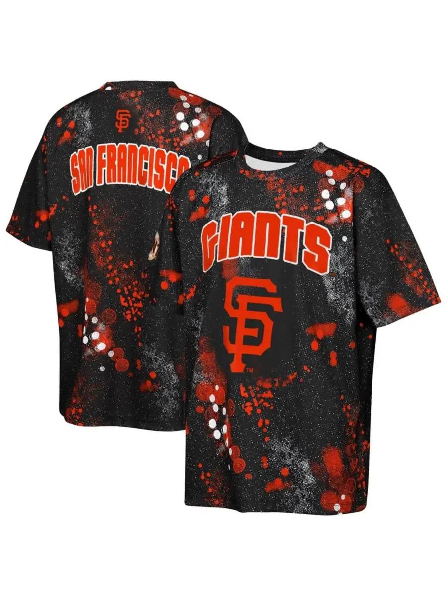 Футболка с принтом San Francisco Giants Y2 Tech Stadium Lights Outerstuff — изображение 1 из 3, черный
