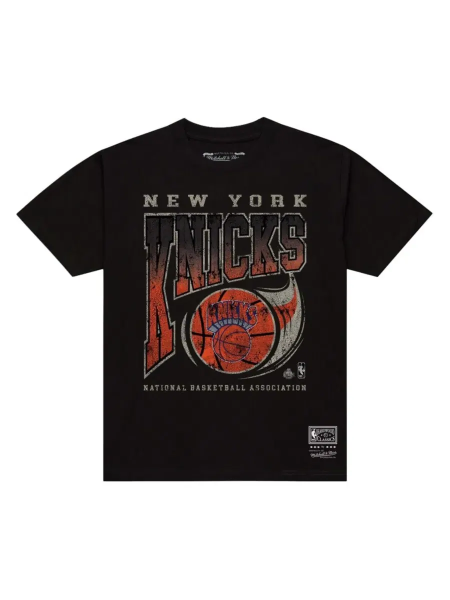 Футболка с принтом Ball Out New York Knicks Mitchell & Ness — изображение 1 из 2, черный