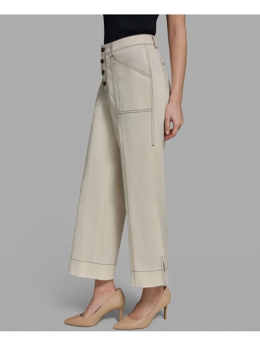Брюки женские с контрастной отстрочкой, модель Contrast Stitch Ankle KARL LAGERFELD PARIS — изображение 3 из 6