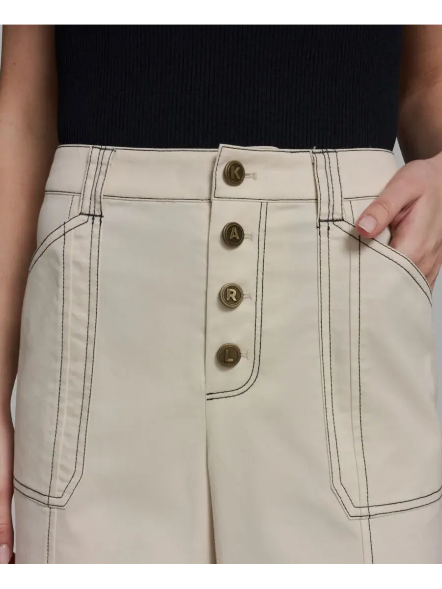 Брюки женские с контрастной отстрочкой, модель Contrast Stitch Ankle KARL LAGERFELD PARIS — изображение 4 из 6