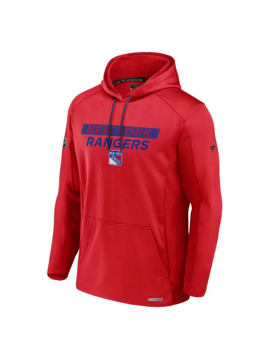 Fanatics Мужская красная флисовая толстовка с капюшоном New York Rangers Authentic Pro Rink — изображение 3 из 3, красный